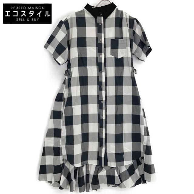 sacai サカイ ワンピース 3 ホワイト×ブラック レディース