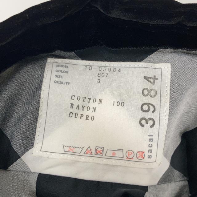 sacai サカイ ワンピース 3 ホワイト×ブラック レディース_3