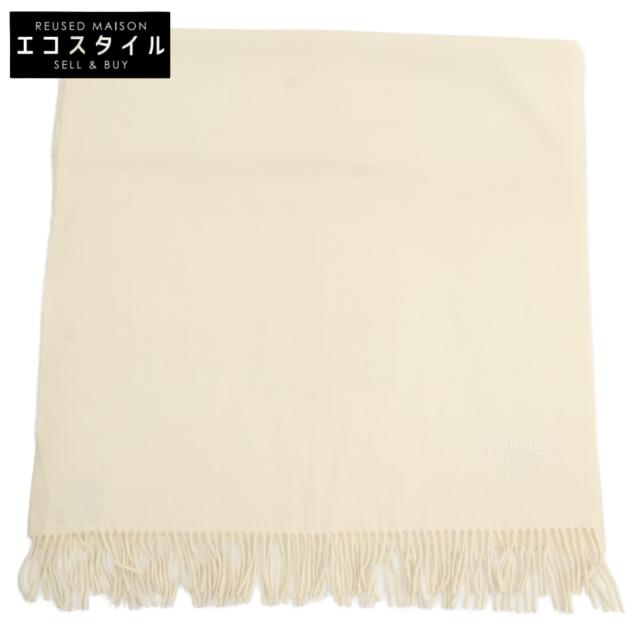 【新品未使用】HERMES エルメス カシミヤ マフラー オフホワイト HERMES エルメス マフラー オフホワイト レディース 【公式通販】