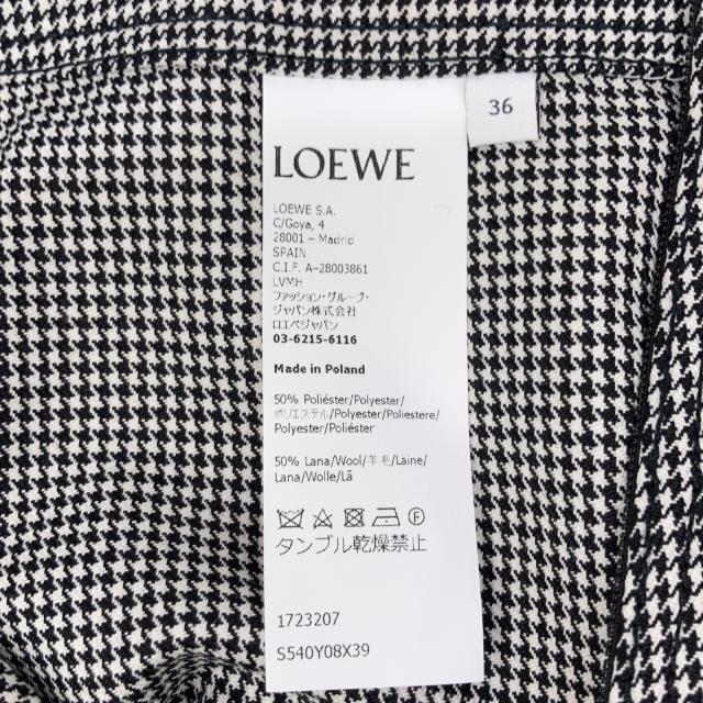 LOEWE ロエベ スカート 36 ブラック×ホワイト レディース_4