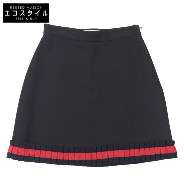 GUCCI グッチ スカート 40 ブラック レディース