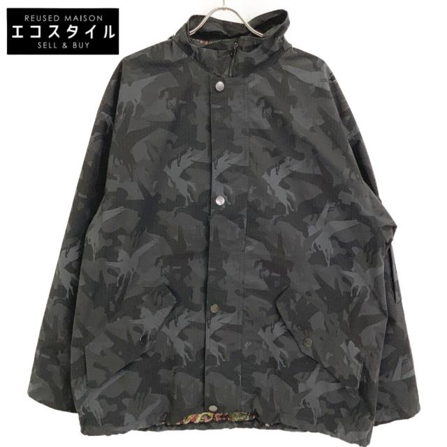 ETRO エトロ ジャケット M ブラック グレー カモフラージュ メンズ