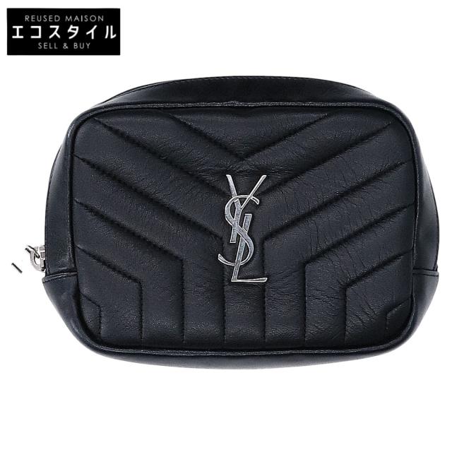 SAINT LAURENT PARIS サンローランパリ ポーチ ブラック/シルバー レディース