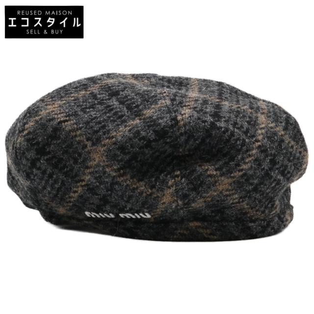 MIUMIU ミュウミュウ 帽子 S グレー系/ブラウン レディース