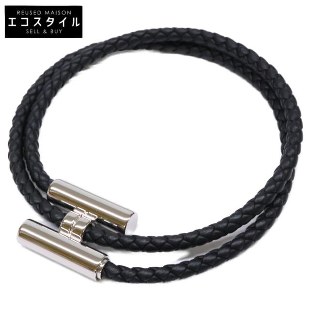 HERMES エルメス ブレスレット ブラック/シルバー メンズ