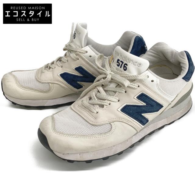 NEW BALANCE ニューバランス シューズ US9D ホワイト/ネイビー メンズ