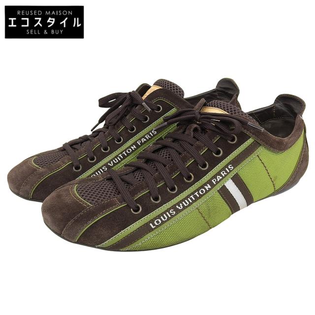 LOUIS VUITTON ルイヴィトン シューズ 7 1/2 ブラウン/グリーン メンズ