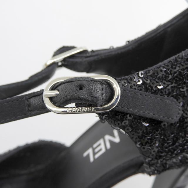 CHANEL シャネル シューズ 38C ブラック レディース_4
