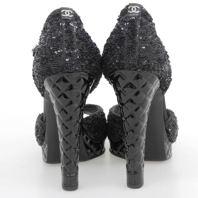 CHANEL シャネル シューズ 38C ブラック レディース_5