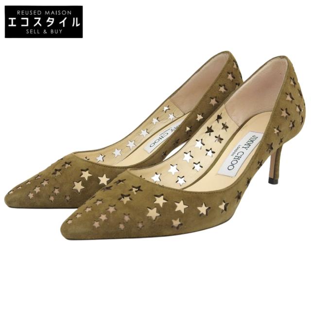 JIMMY CHOO ジミーチュウ シューズ 36 カーキ レディース