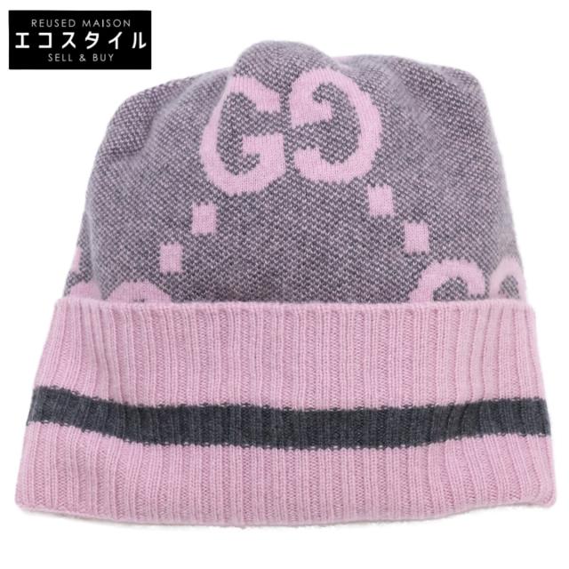 GUCCI グッチ 帽子 M 57 21cm ピンク/グラファイト レディース