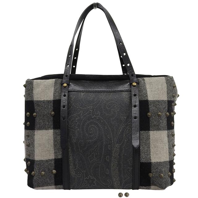 ETRO エトロ ハンドバッグ ブラック/グレー系 レディース_2