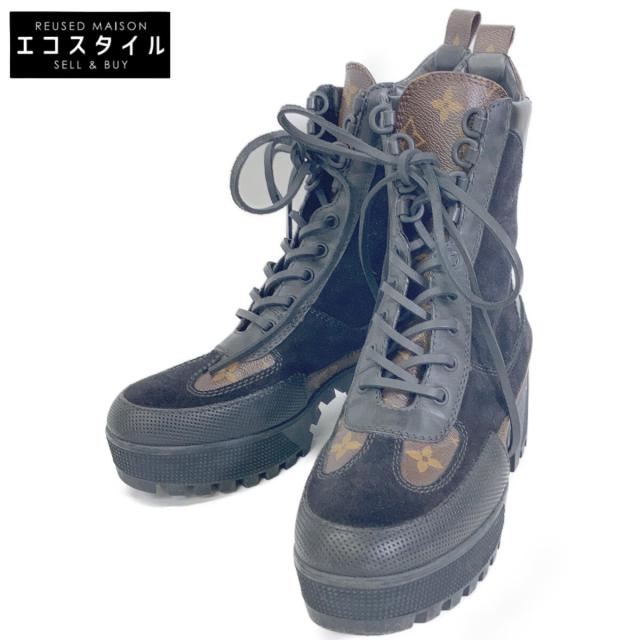 LOUIS VUITTON ルイヴィトン シューズ 36 1/2 ブラウン/ブラック レディース