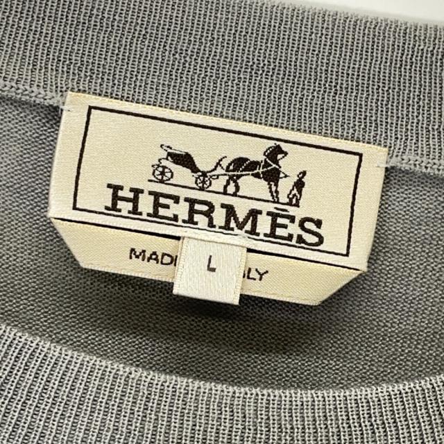 HERMES エルメス トップス L グレー メンズ