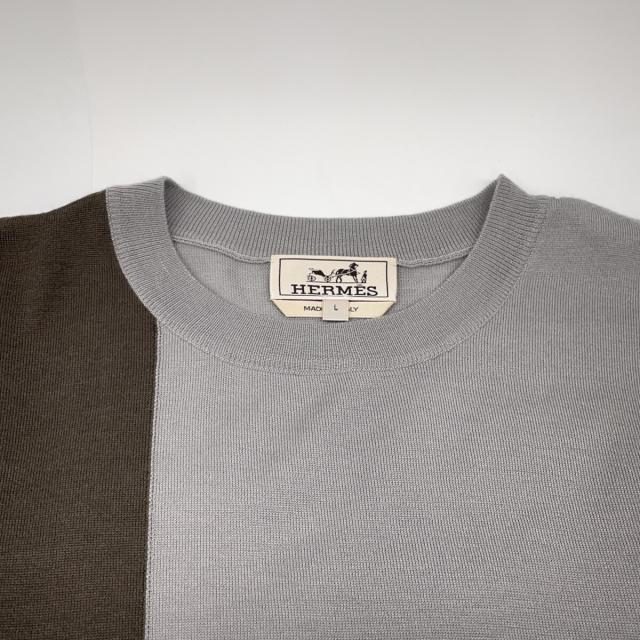 HERMES エルメス トップス L グレー メンズ