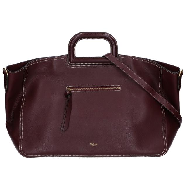 Mulberry マルベリー　バーガンディ ビジネスバッグ MULBERRY マルベリー トートバッグ バーガンディxゴールド金具