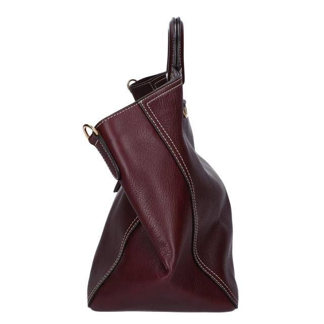 MULBERRY マルベリー トートバッグ バーガンディxゴールド金具