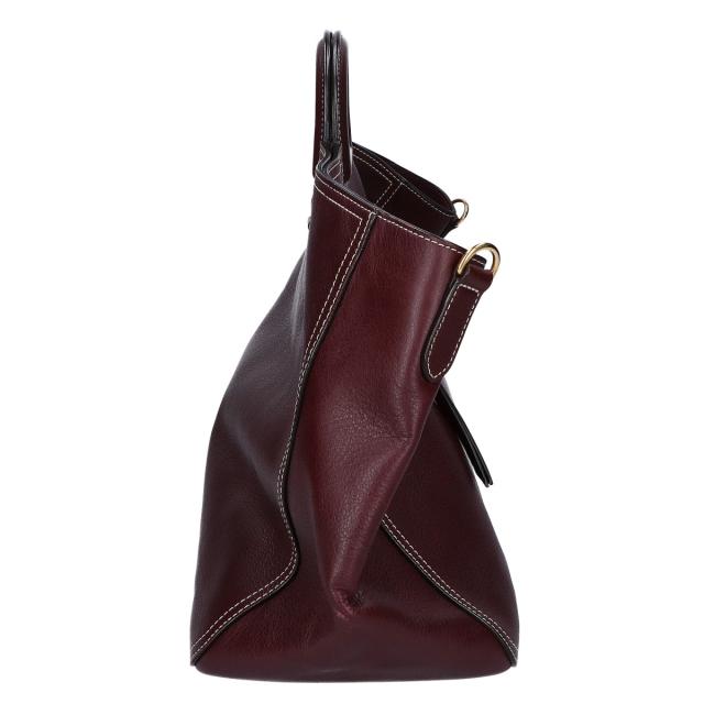 MULBERRY マルベリー トートバッグ バーガンディxゴールド金具