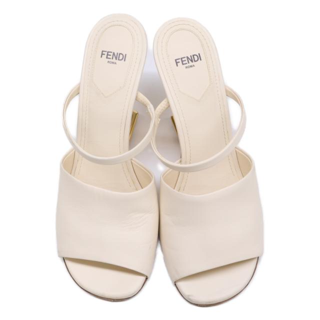 FENDI フェンディ シューズ 37 アイボリー/ゴールド レディース_5
