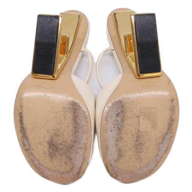 FENDI フェンディ シューズ 37 アイボリー/ゴールド レディース_6