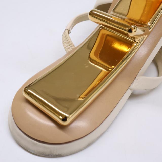 FENDI フェンディ シューズ 37 アイボリー/ゴールド レディース_9