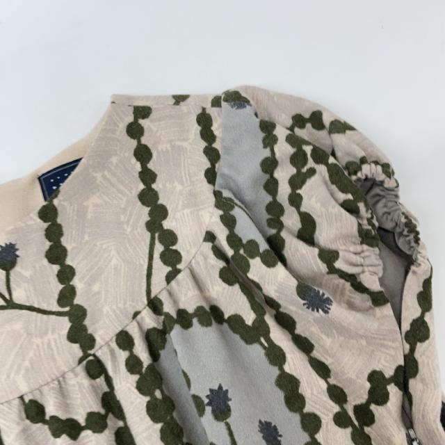 mina perhonen ミナペルホネン ワンピース 38 ベージュ×グリーン レディース_6