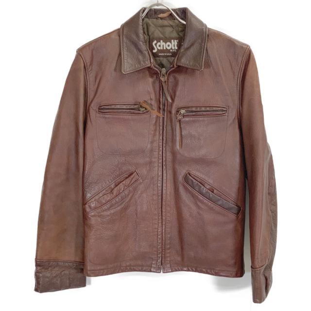Schott ブラウンレザージャケット サイズ36 SCHOTT ショット ジャケット 36 ブラウン メンズ 【公式通販】
