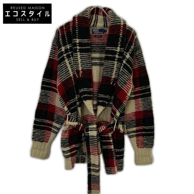 POLO RALPH LAUREN ポロ ラルフローレン トップス L アイボリー×ブラック×レッド メンズ