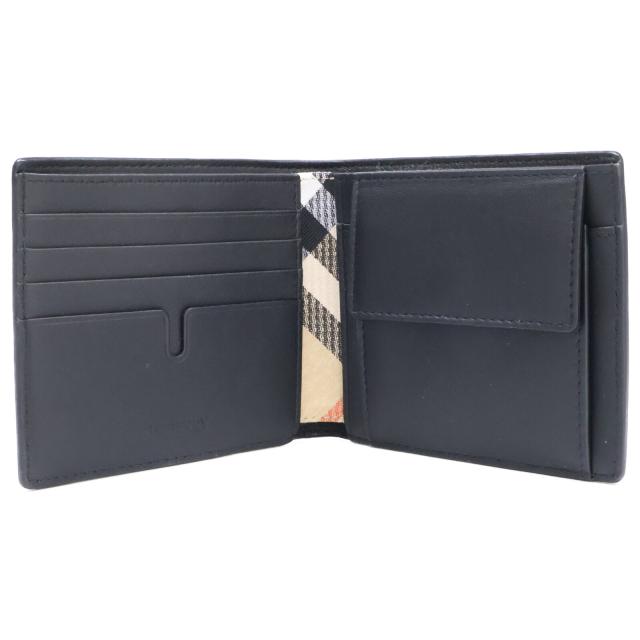 BURBERRY バーバリー 二つ折り財布（小銭入れあり） BLACK メンズの