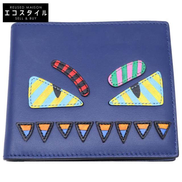 FENDI フェンディ 二つ折り財布（小銭入れなし） ブルー メンズ