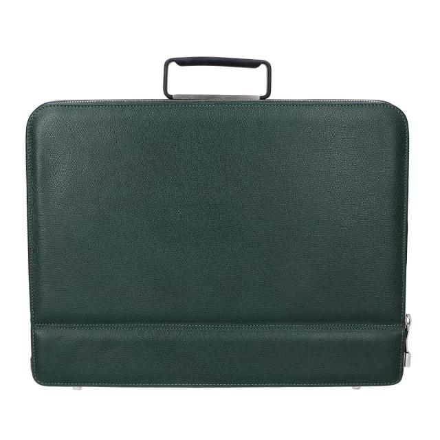 美品✨ヴァレクストラ ブリーフケース ビジネスバッグ A4可 レザー ボルドー Valextra ヴァレクストラ ビジネスバッグ ブリーフケース グリーン