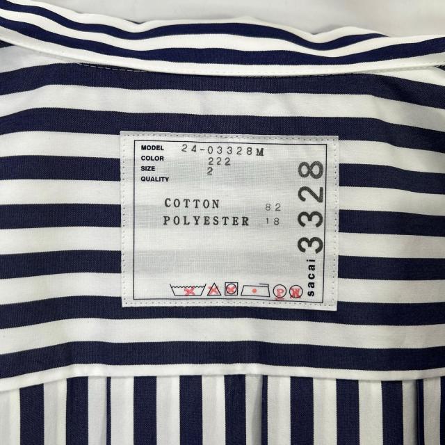 sacai サカイ トップス 2 ホワイト/ネイビー メンズ_4