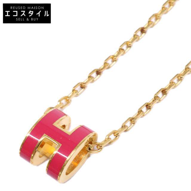 HERMES エルメス ネックレス マゼンタ/ゴールド レディース