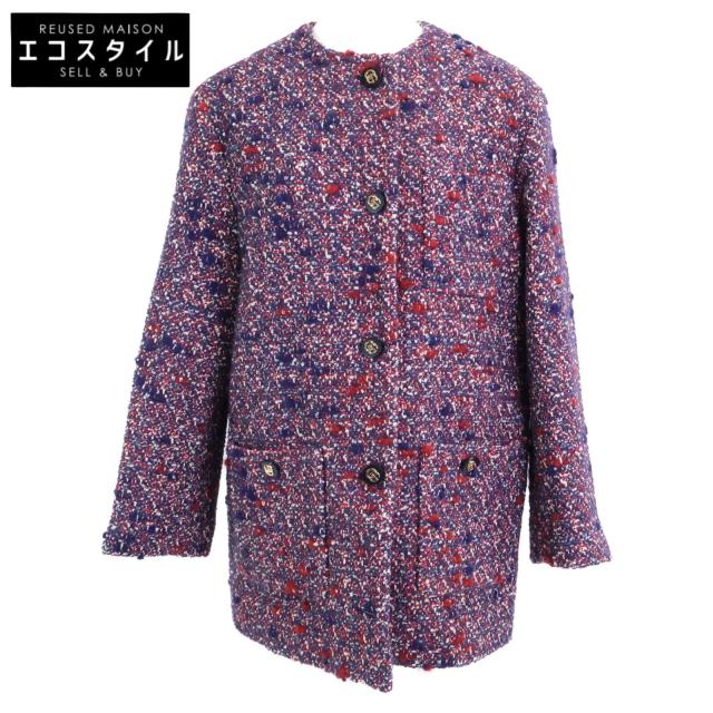 GUCCI グッチ ジャケット 38 ネイビーｘレッド レディース