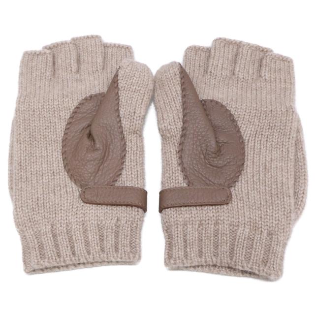 HERMES エルメス グローブ M ベージュ レディース_5