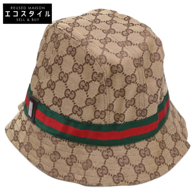 GUCCI グッチ 帽子 XL ベージュ/エボニー メンズ