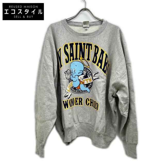 SAINT MICHAEL セントマイケル トップス XL ライトグレー メンズ