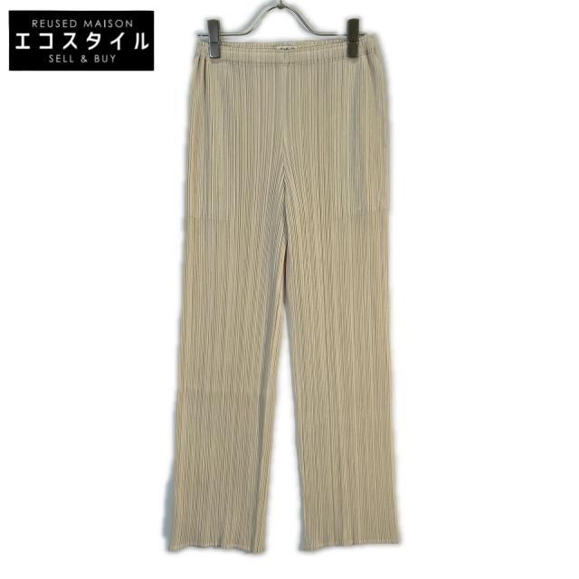 プリーツプリーズ　ホワイト　パンツ PLEATS PLEASE プリーツプリーズ ボトムス 1 アイボリー レディース