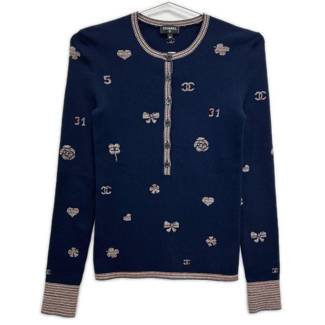 CHANEL シャネル トップス 34 ネイビー レディース_1