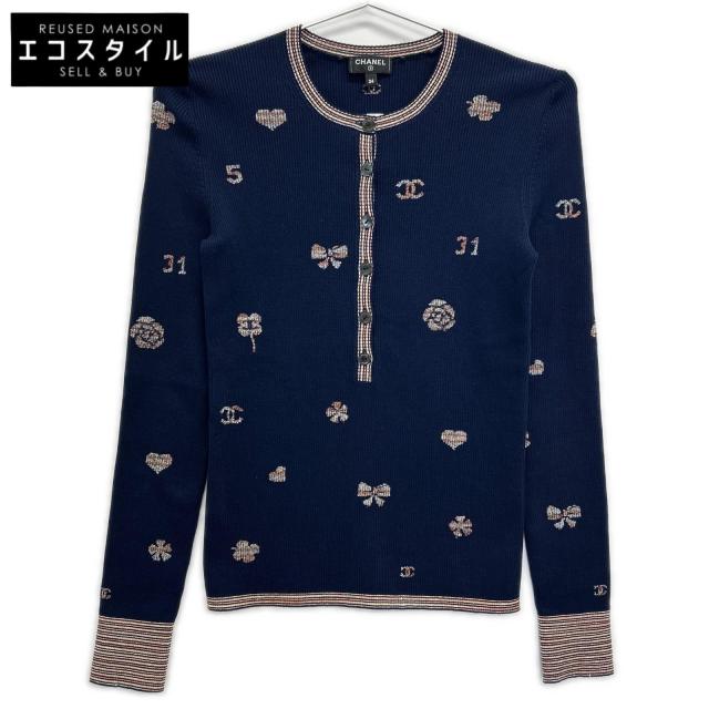CHANEL シャネル トップス 34 ネイビー レディース