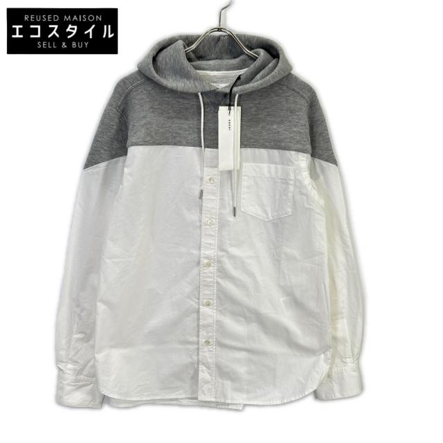 sacai サカイ トップス 1 ホワイト×グレー メンズ