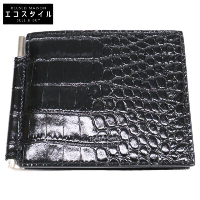 TOM FORD トムフォード 二つ折り財布（小銭入れなし） ブラック メンズ