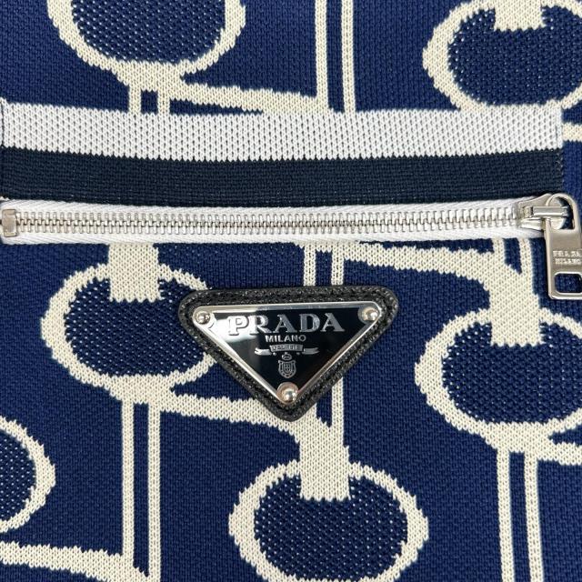 PRADA プラダ スカート 40 ブルー／ホワイト レディース_5