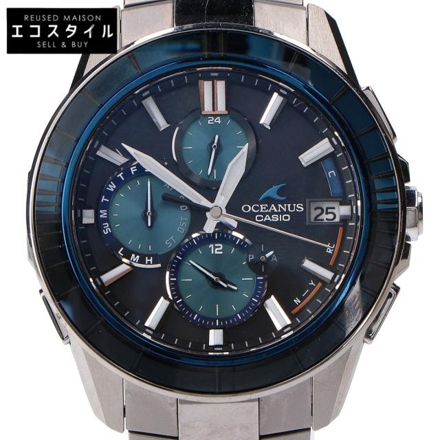 CASIO カシオ 腕時計 シルバー/ネイビー メンズ
