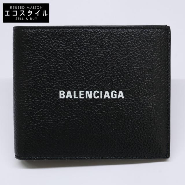 BALENCIAGA バレンシアガ 二つ折り財布（小銭入れなし） ブラック/ホワイト メンズ