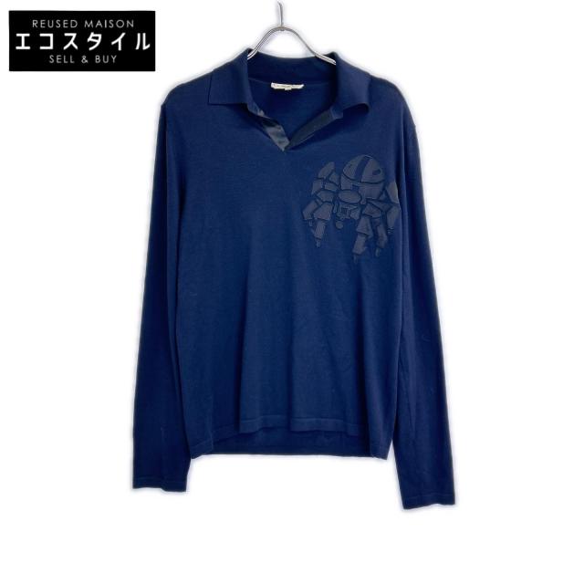 HERMES エルメス トップス S ネイビー メンズ