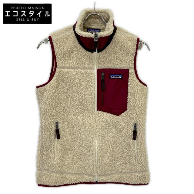 Patagonia パタゴニア ベスト X S アイボリー×ボルドー レディース