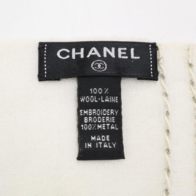 CHANEL シャネル ストール アイボリー/シルバー レディース_3