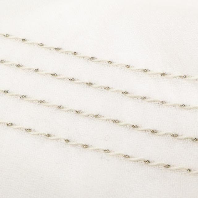CHANEL シャネル ストール アイボリー/シルバー レディース_5