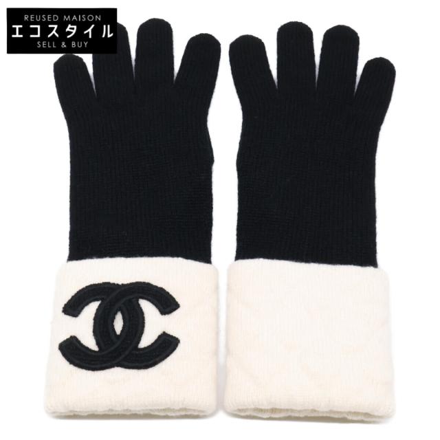 CHANEL シャネル グローブ ブラック/ホワイト レディース